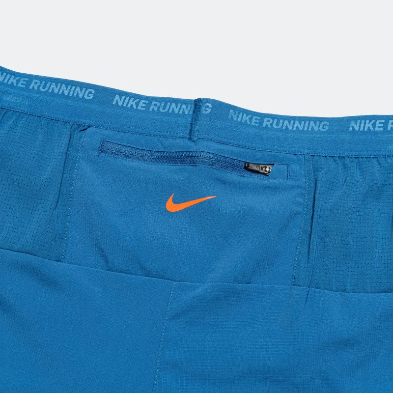 nike running mens brs blue ribbon sport energy stride 5in short court blue safety orange 5