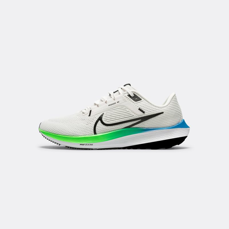 nike running mens pegasus 40 platinum tint black white green strike 1