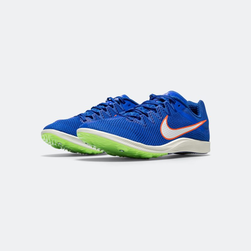 nike running mens zoom rival distance racer blue white lime blast 2