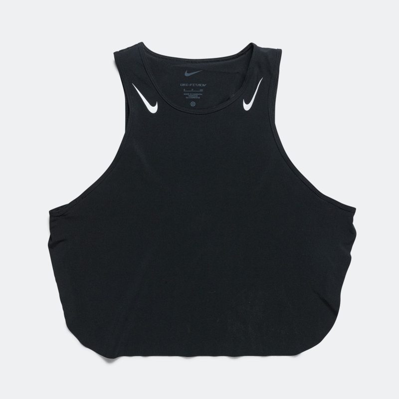 nike running womens aeroswift dri fit adv crop tank black 1