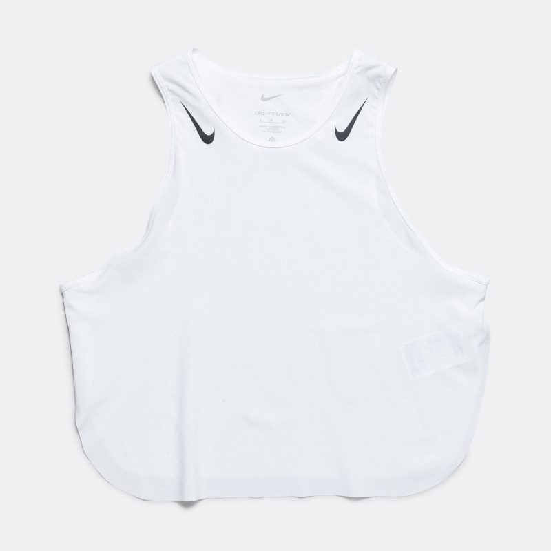 nike running womens aeroswift dri fit adv crop tank white 1