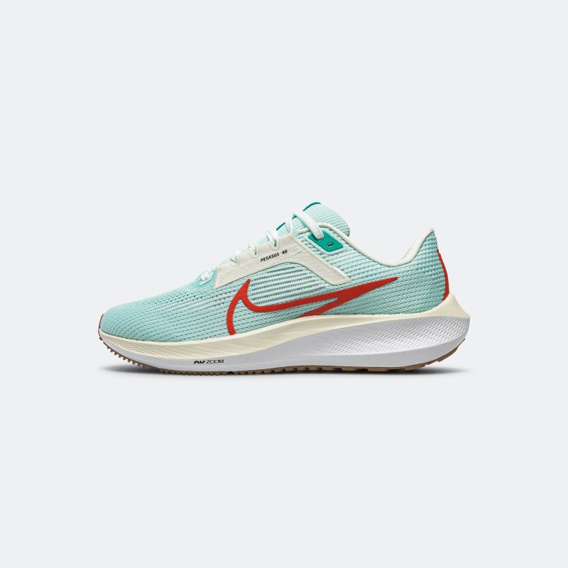 nike running womens air zoom pegasus 40 jade ice picante red white 1