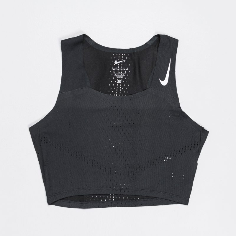 nike running womens dri fit aeroswift adv crop black white 1