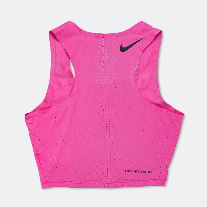 nike running womens dri fit aeroswift crop top pinksicle black 2