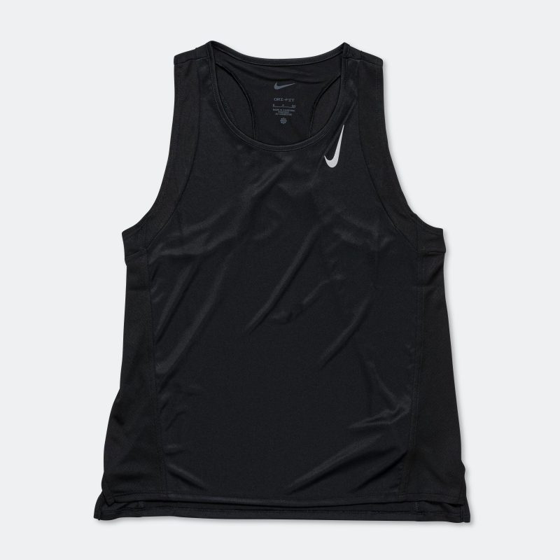 nike running womens dri fit fast tank black reflective silver 1