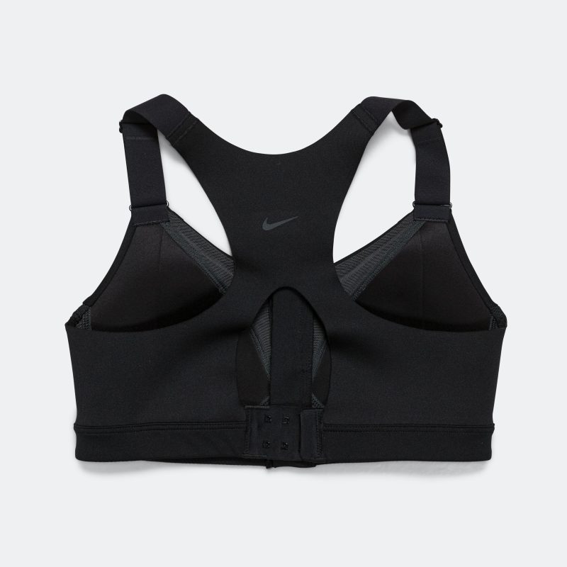 nike running womens dri fit front zip bra black 2