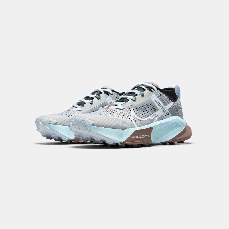 nike running womens zoomx zagama trail light smoke grey white black glacier blue 2