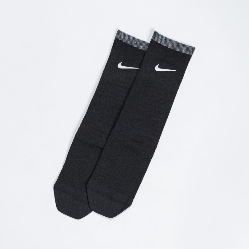 nike spark socks lightweight crew black reflective 2