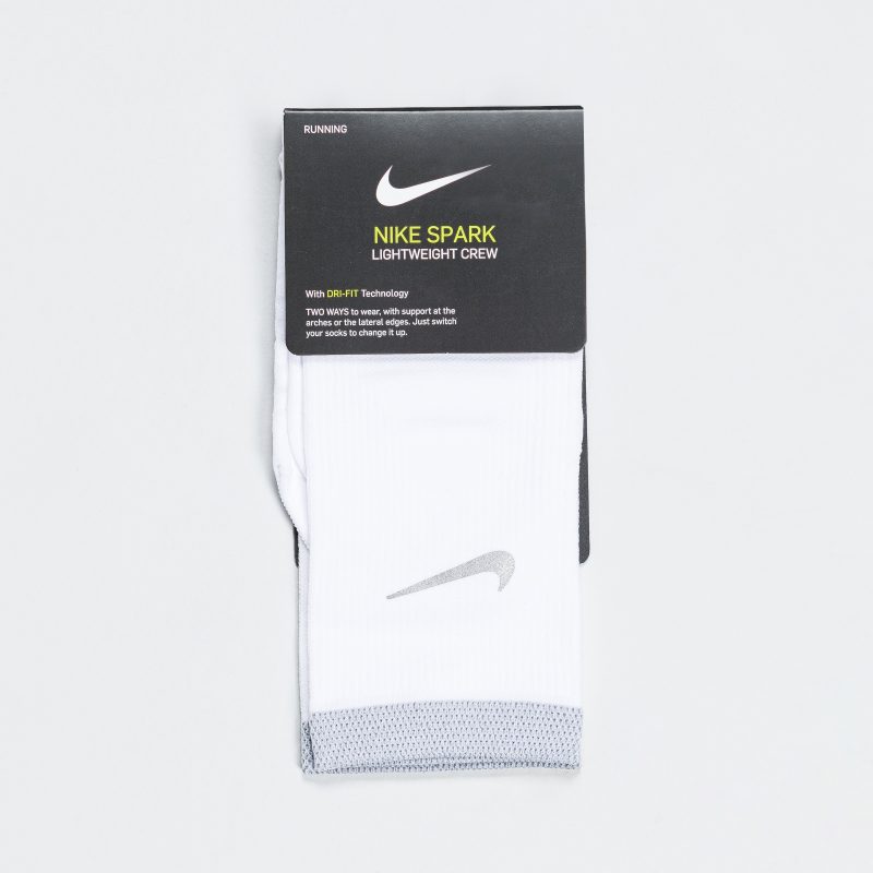 nike spark socks lightweight crew white reflective 1