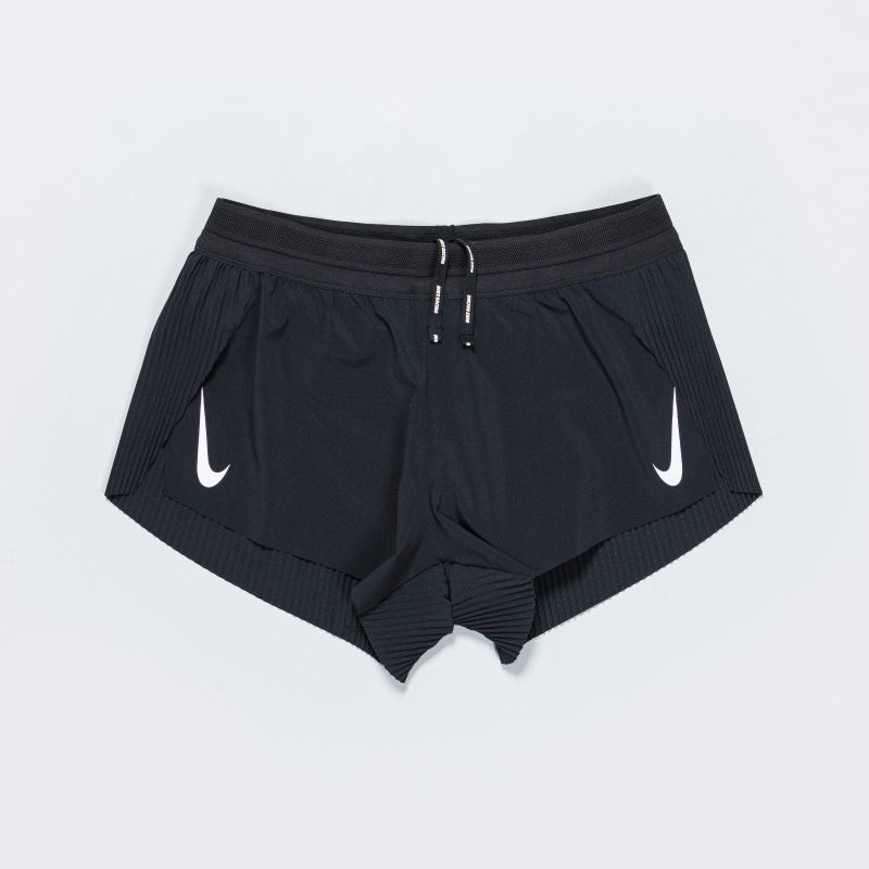 nike womens aeroswift dri fit short black white 1