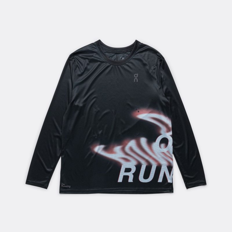 on running mens pace long tee black 1