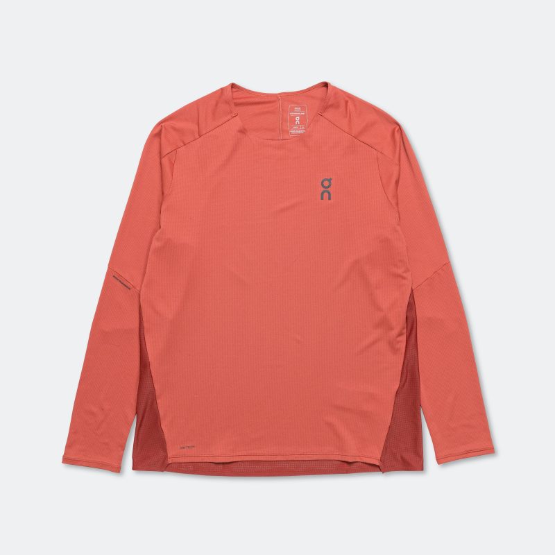 on running mens performance long tee auburn ruby 1