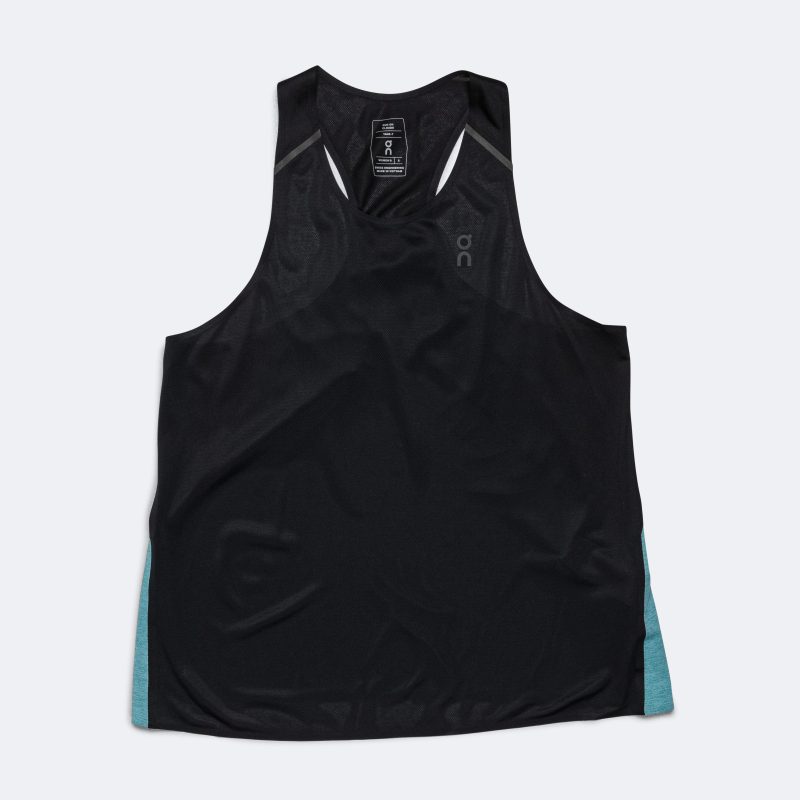 on running womens performance tank tee black wash 1