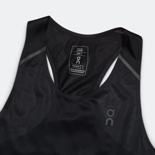 on running womens performance tank tee black wash 3