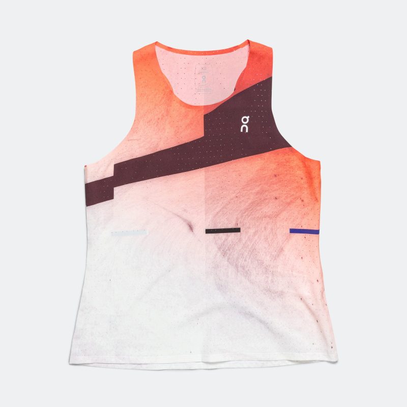 on running womens race singlet flame white 1