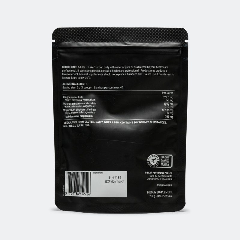 pillar performance triple magnesium 200g powder 2