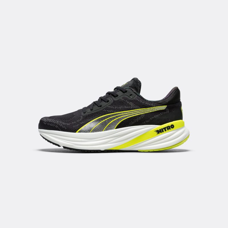 puma running mens magnify nitro 2 black lime pow 1