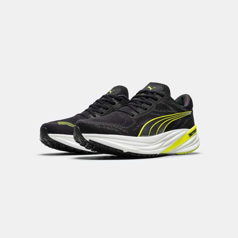 puma running mens magnify nitro 2 black lime pow 2