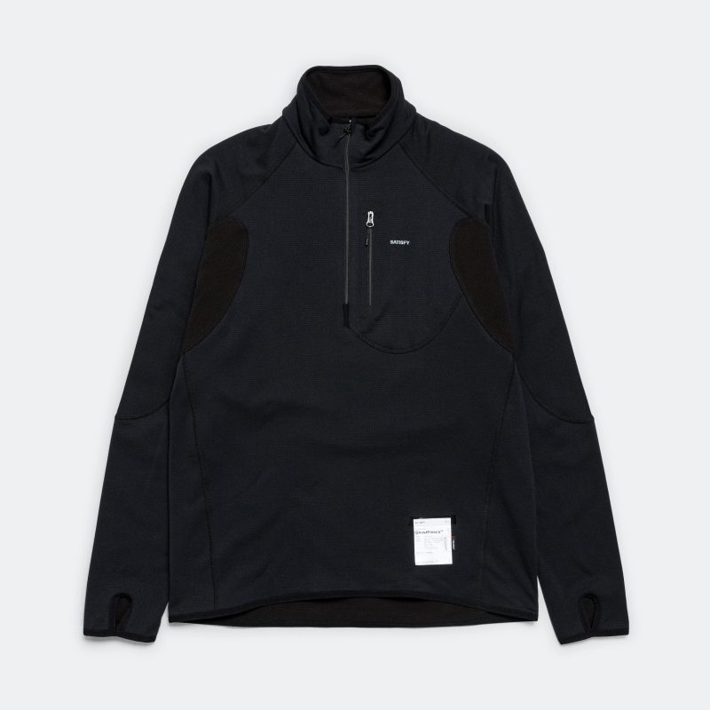 satisfy running ghost fleece half zip black 1