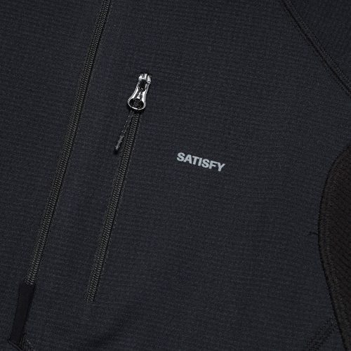 satisfy running ghost fleece half zip black 4