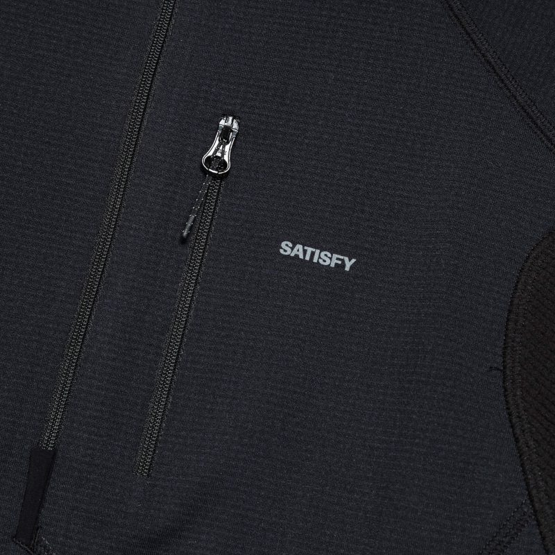 satisfy running ghost fleece half zip black 4