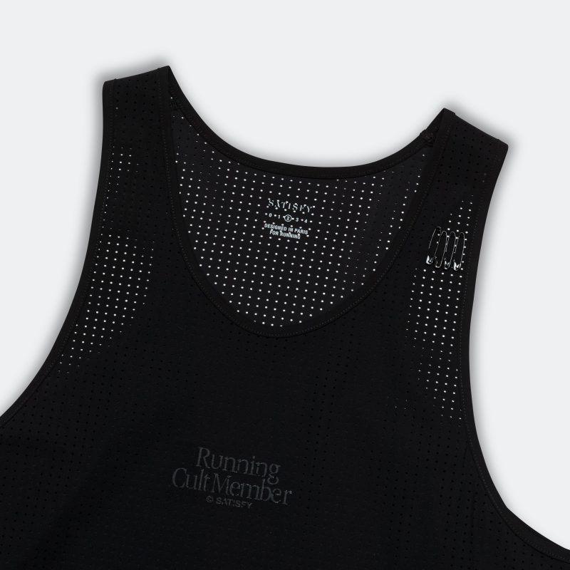 satisfy running mens space o singlet black 2