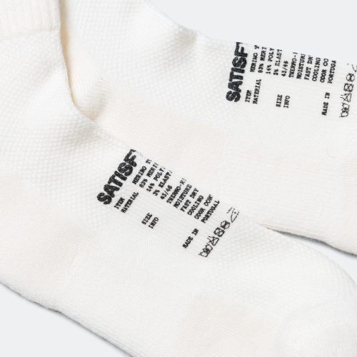 satisfy running merino tube socks white white 3