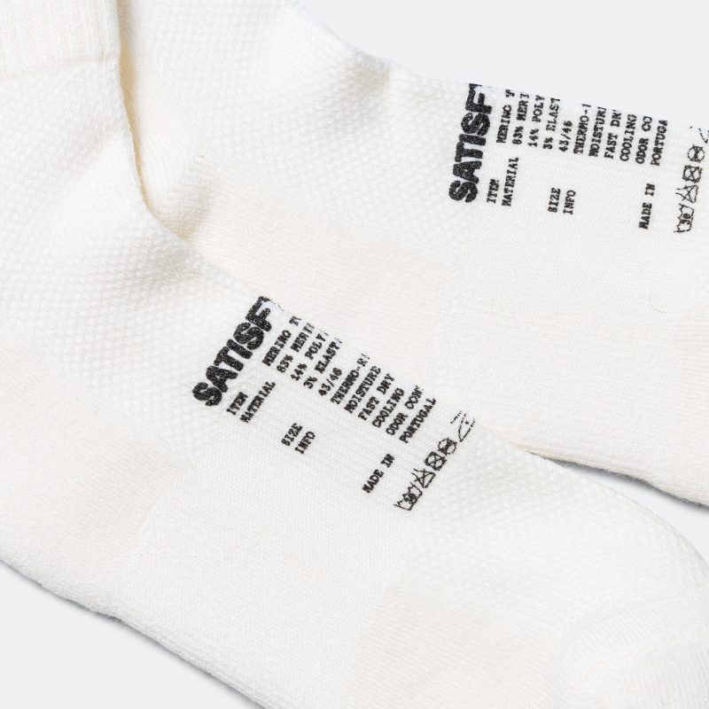 satisfy running merino tube socks white white 3