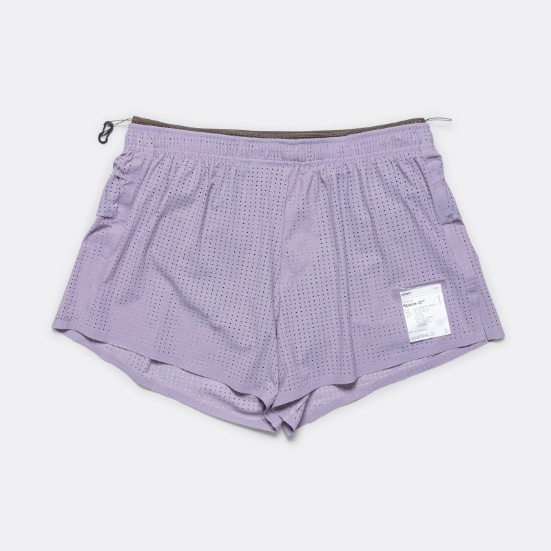 satisfy running space o 2.5 inch distance shorts lavendar grey 1