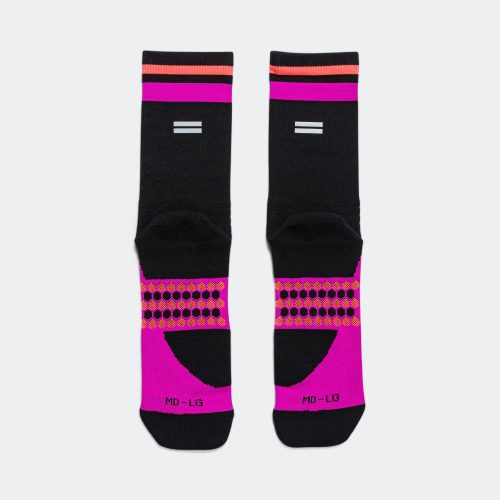 shyu running socks half crew black violet crimson 3