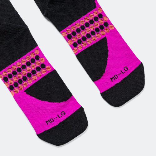 shyu running socks half crew black violet crimson 5 1