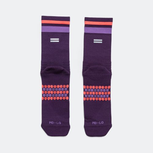 shyu running socks half crew purple grape crimson 3