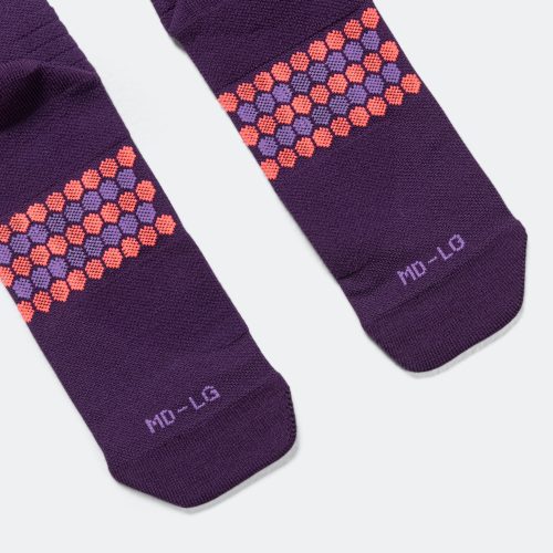 shyu running socks half crew purple grape crimson 5