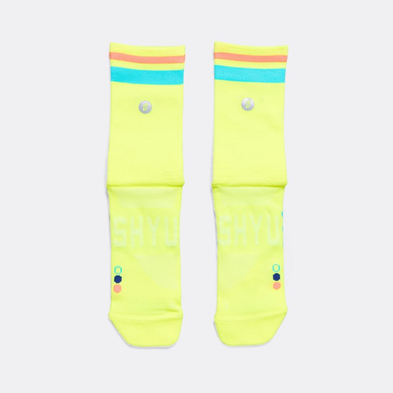 shyu running socks half crew volt pacific orange 2