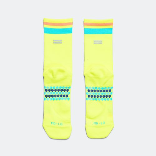 shyu running socks half crew volt pacific orange 3