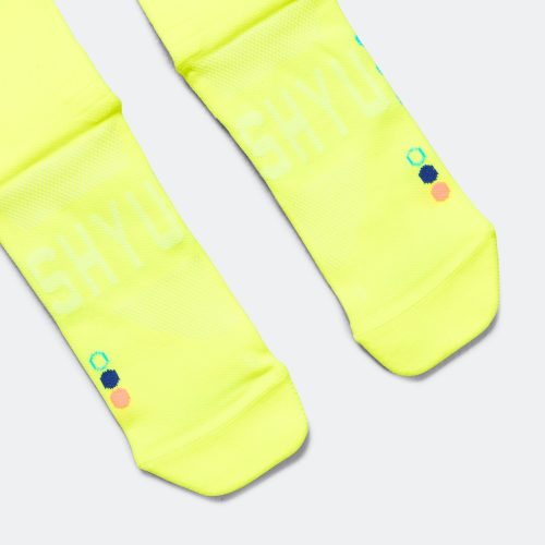 shyu running socks half crew volt pacific orange 4