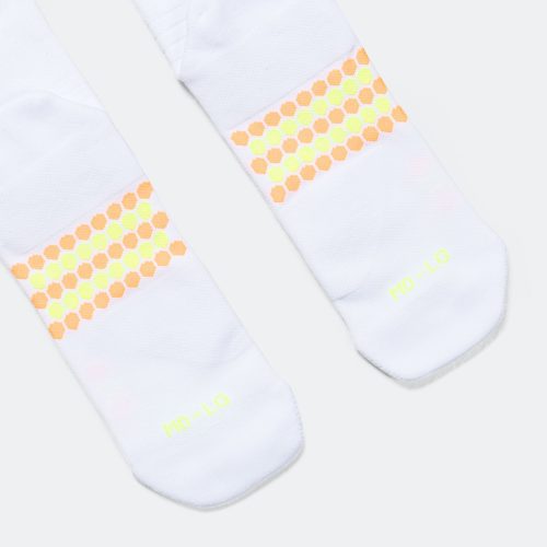 shyu running socks half crew white lime mango 5