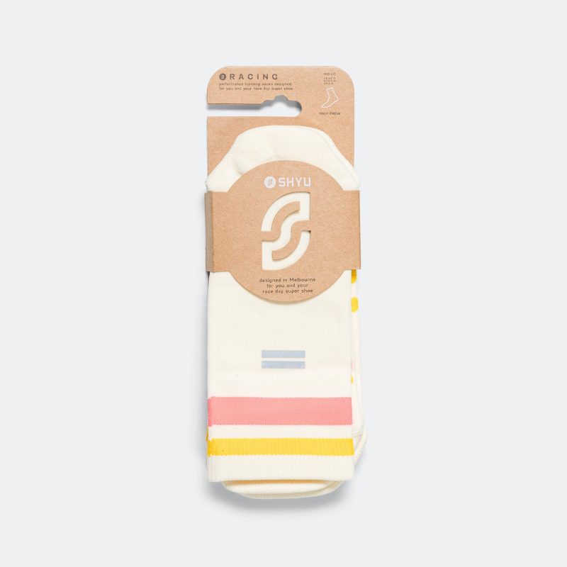 shyu running socks off white orange 1