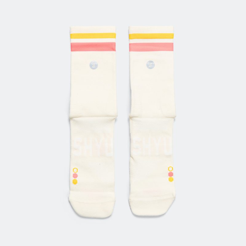 shyu running socks off white orange 2