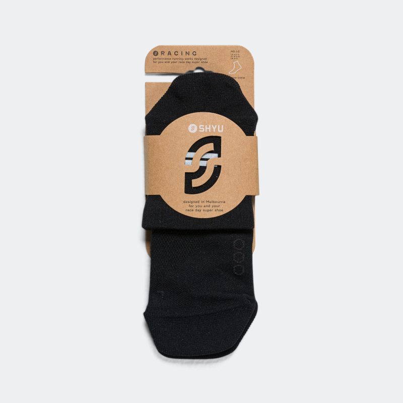 shyu running socks quarter crew black black black 1