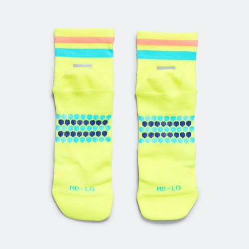 shyu running socks quarter crew volt pacific orange 3