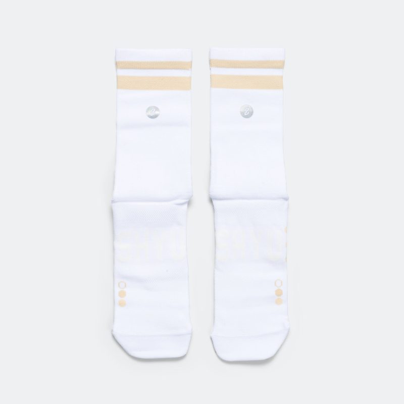 shyu running socks white orange 2