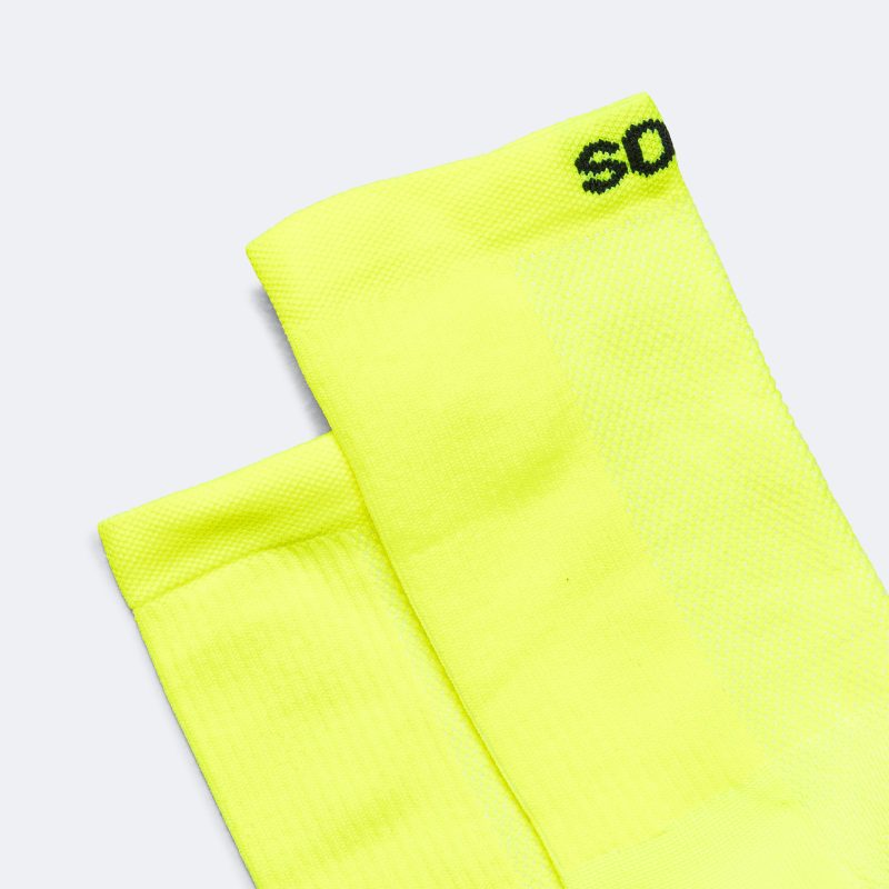 soar running crew socks fluro yellow 3