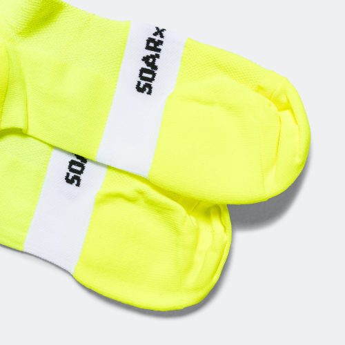 soar running crew socks fluro yellow 4