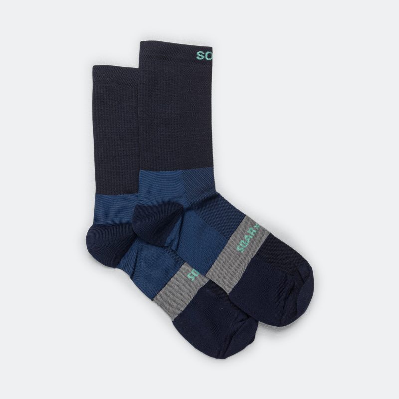 soar running crew socks navy 2