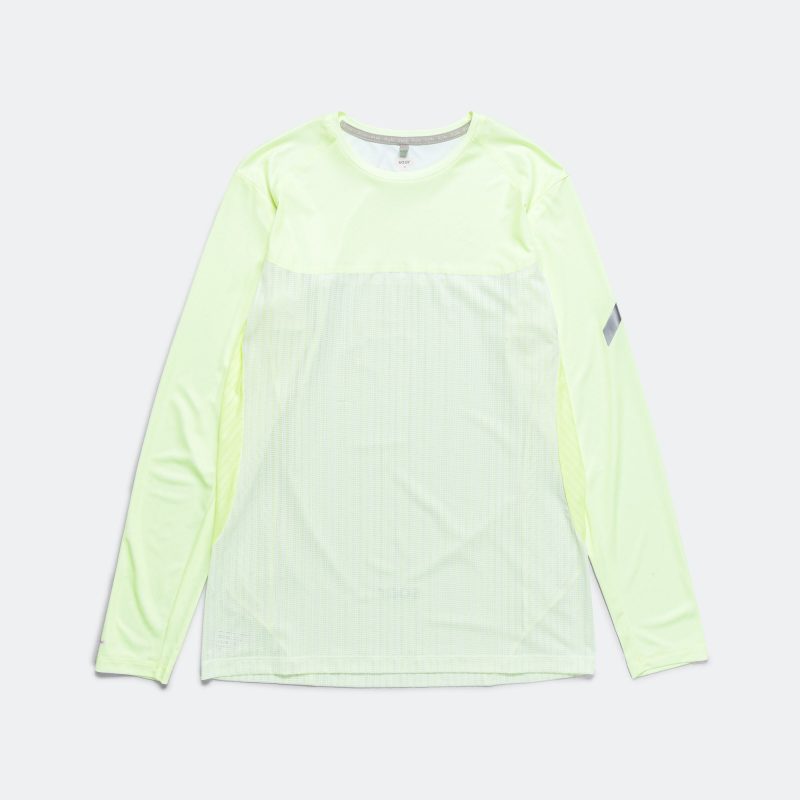 soar running mens hot weather long sleeve tee fluro yellow 1