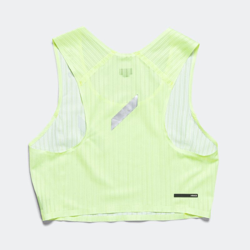 soar running womens crop race vest fluro yellow 2