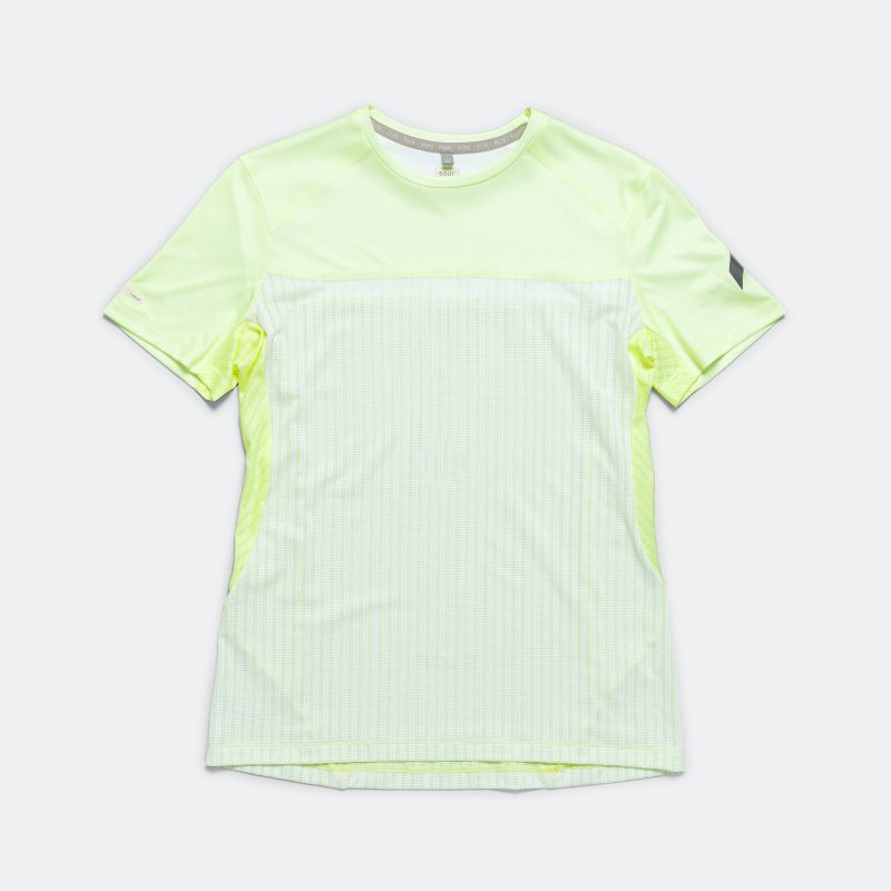 soar running womens hot weather t shirt fluro yellow 1