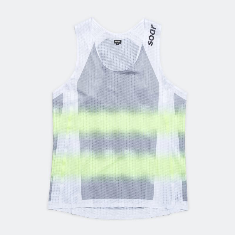 soar running womens race vest silver fluro yellow 1