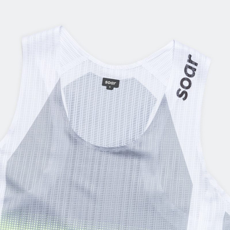 soar running womens race vest silver fluro yellow 3